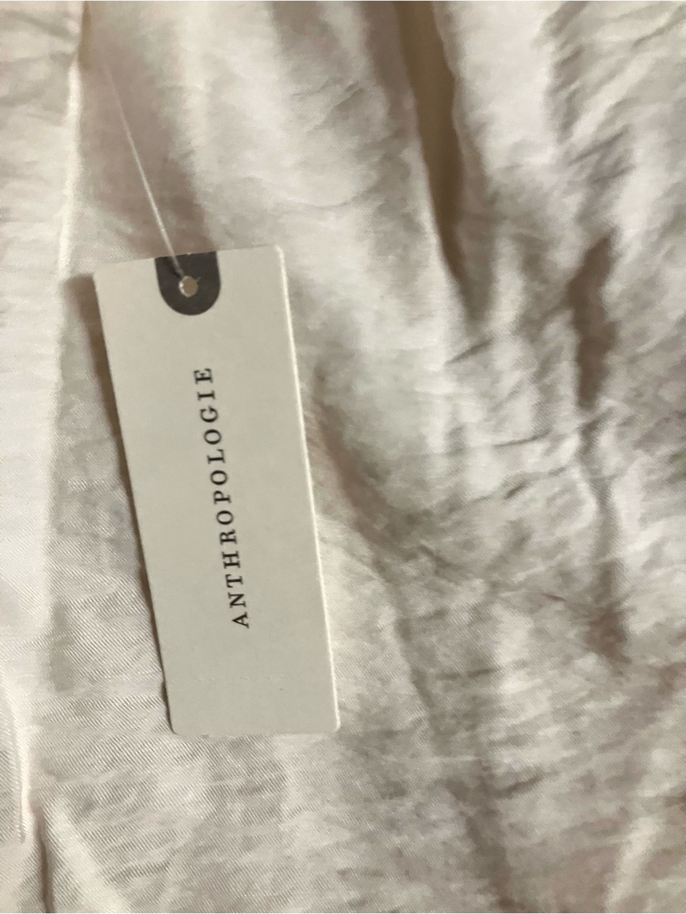 Anthropologie Ivory Oversized Deep V Halter, Bubble Hem, High/Low Top: M - Picture 9 of 10
